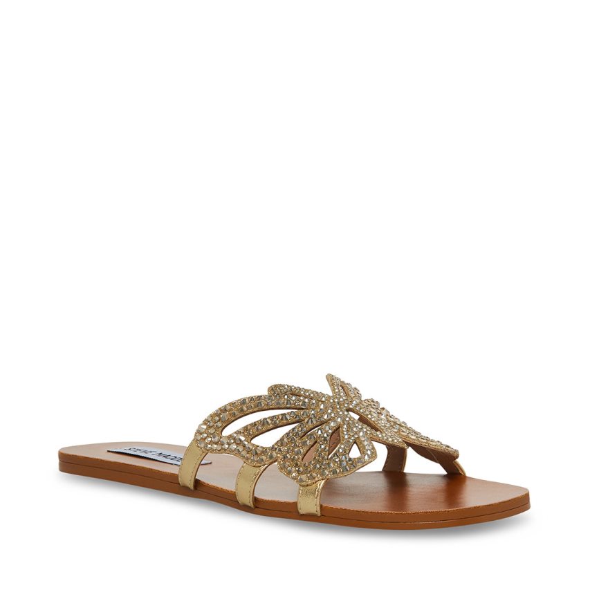 Gold Steve Madden Savannah Women\'s Slides | PH 7036JGY